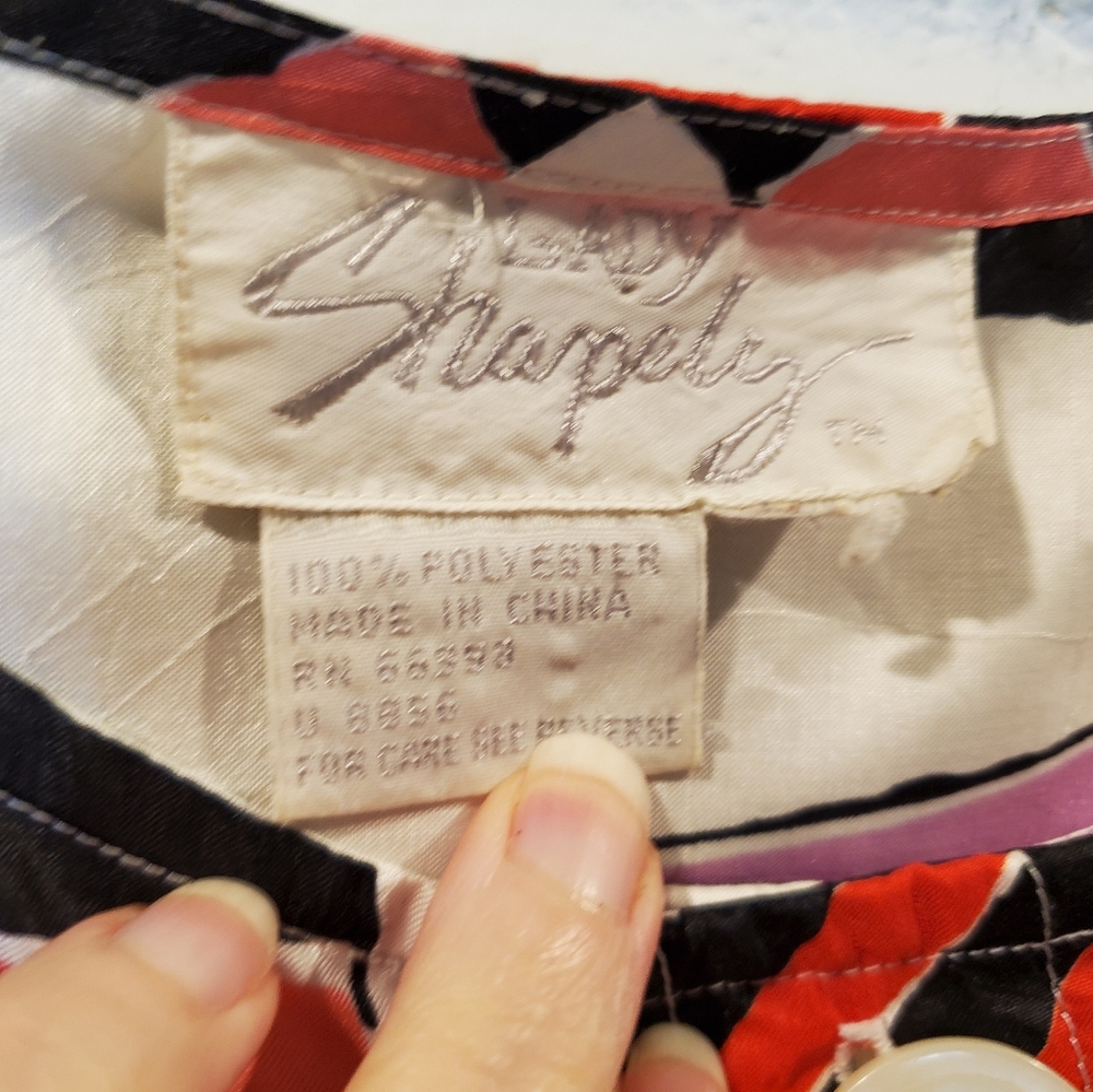 SOLD Vintage 1990s 2X 18/20 preppy white multi top - Picture 4 of 6